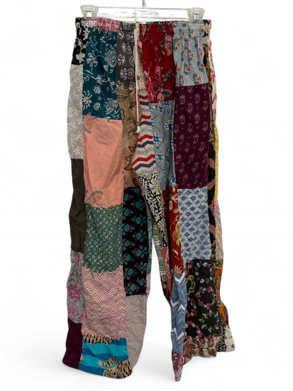 Kathmandu Patchwork Boho Elastic-Waist Wide Leg Pants